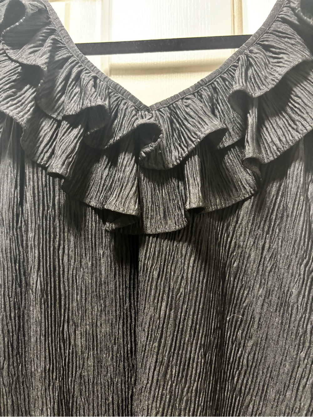 Very J Black Ruffle V-Neck Tank Top - Picture 3 of 3